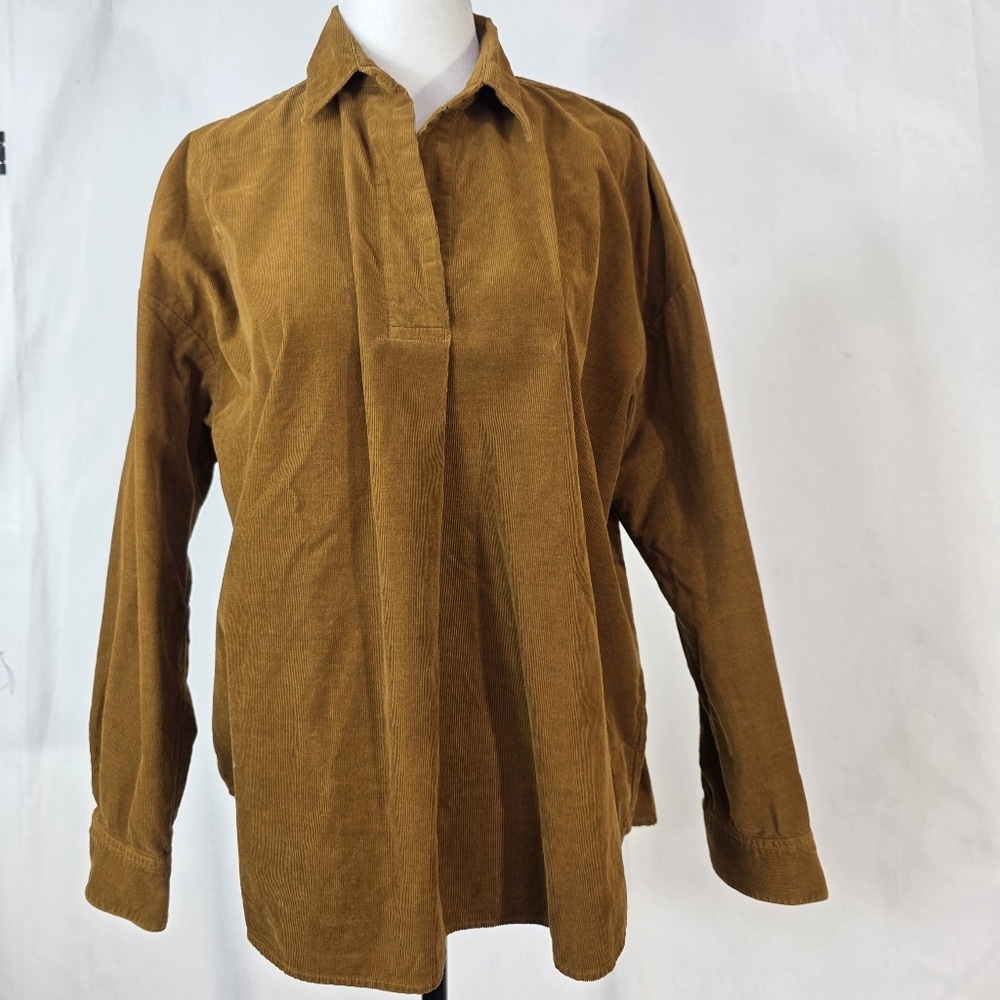 Uniqlo Brown Corduroy V neck long sleeves  Shirt
